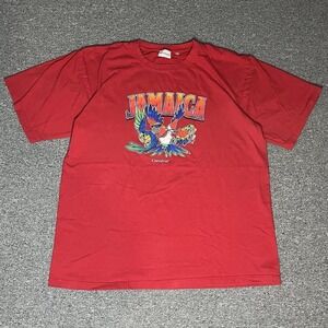 Carnival Cruise Jamaica Graphic T Shirt Men's XXL Red‎ Parrot Tropical Vacation